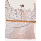 Intermix Size 14 Blouse White Leona Ruffle Poplin Balloon Sleeve New