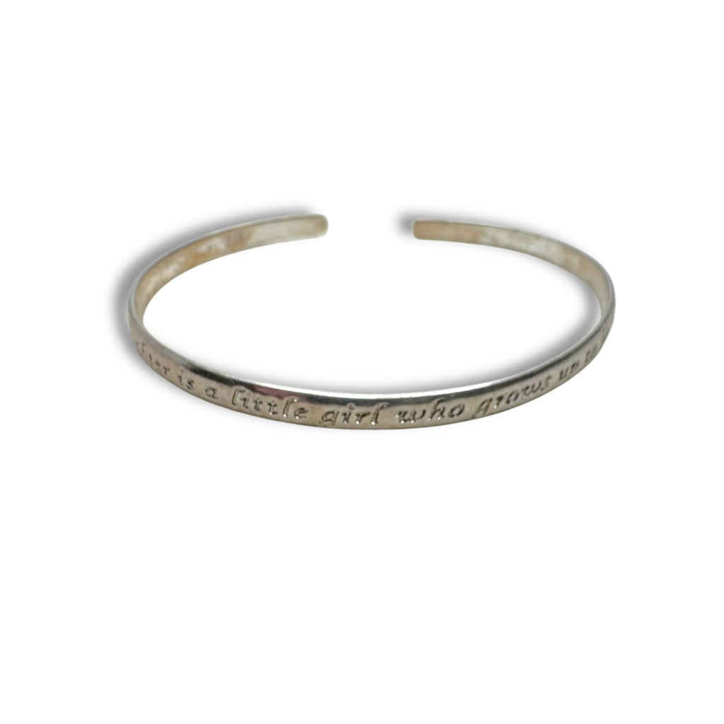 LA Sterling Silver Inspirational Mother Daughter Saying Cuff Bracelet