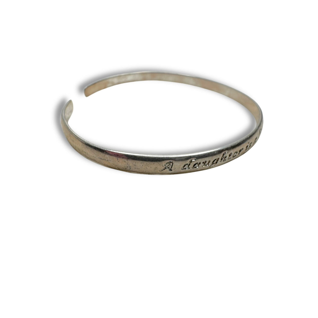 LA Sterling Silver Inspirational Mother Daughter Saying Cuff Bracelet