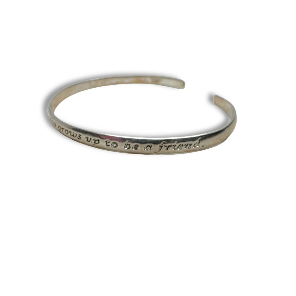 LA Sterling Silver Inspirational Mother Daughter Saying Cuff Bracelet