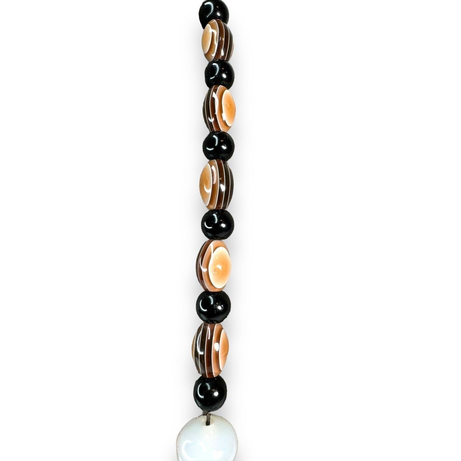 Long Stone Bead Necklace Mixed Gemstones and Glass 30" Boho Beaded Statement