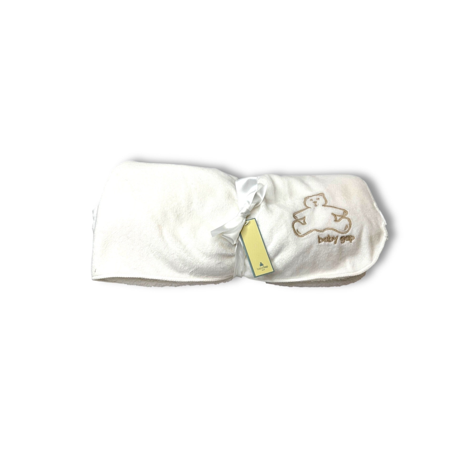 Baby Gap White Plush Brannan Bear Baby Blanket New