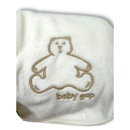 Baby Gap White Plush Brannan Bear Baby Blanket New