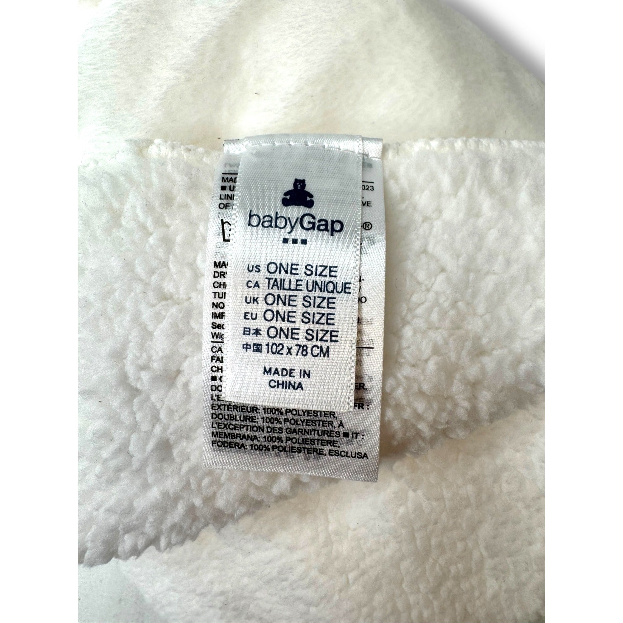 Baby Gap White Plush Brannan Bear Baby Blanket New