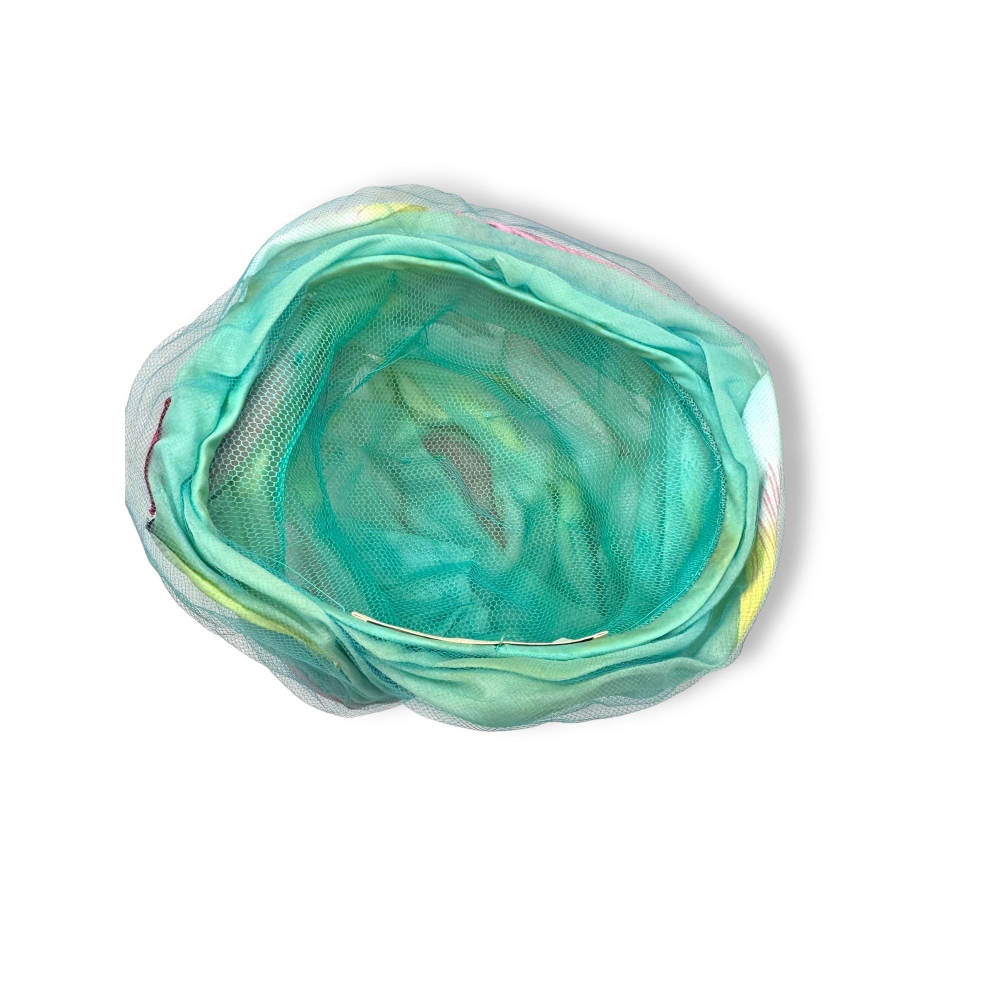 Vintage 1960s Christian Dior Silk Cotton Tulle Floral Turban Hat Paris