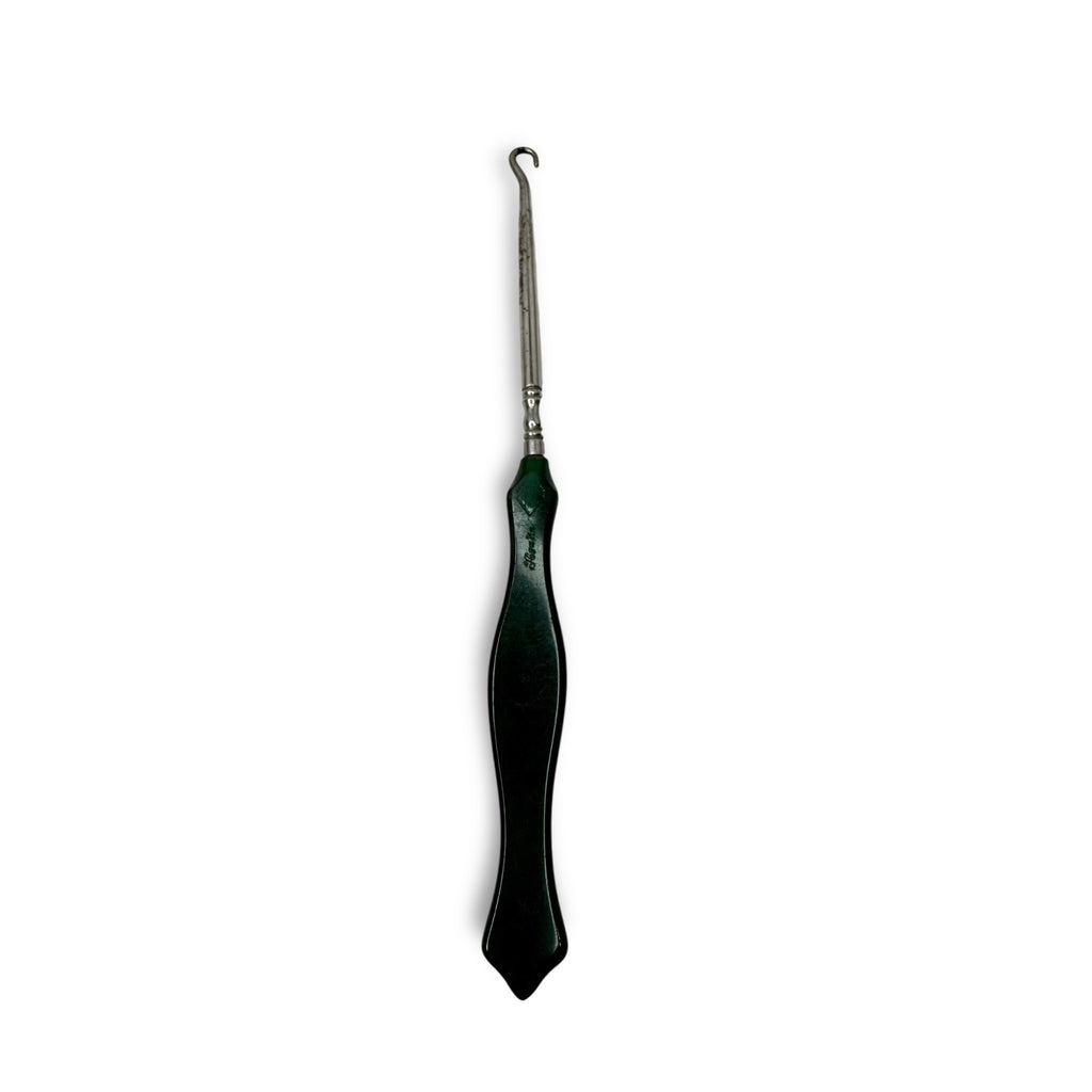 Vintage Agalin Supreme Green Bakelite Vanity Set Mirror Scissor File Button Hook