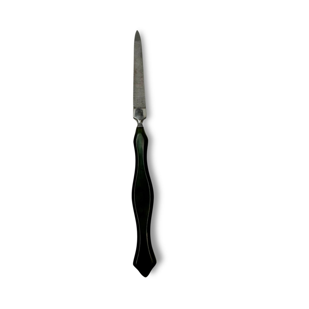 Vintage Agalin Supreme Green Bakelite Vanity Set Mirror Scissor File Button Hook