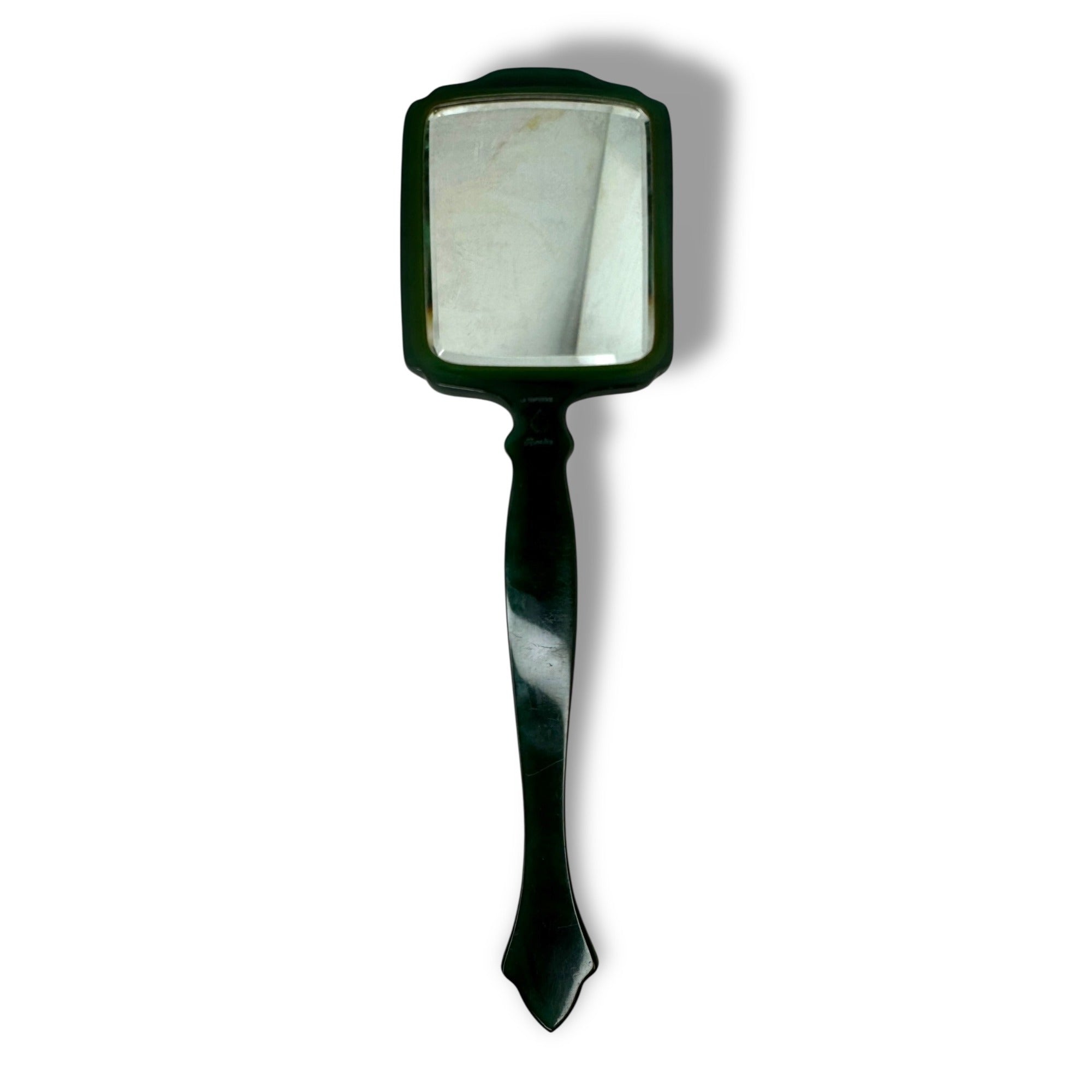 Vintage Agalin Supreme Green Bakelite Vanity Set Mirror Scissor File Button Hook