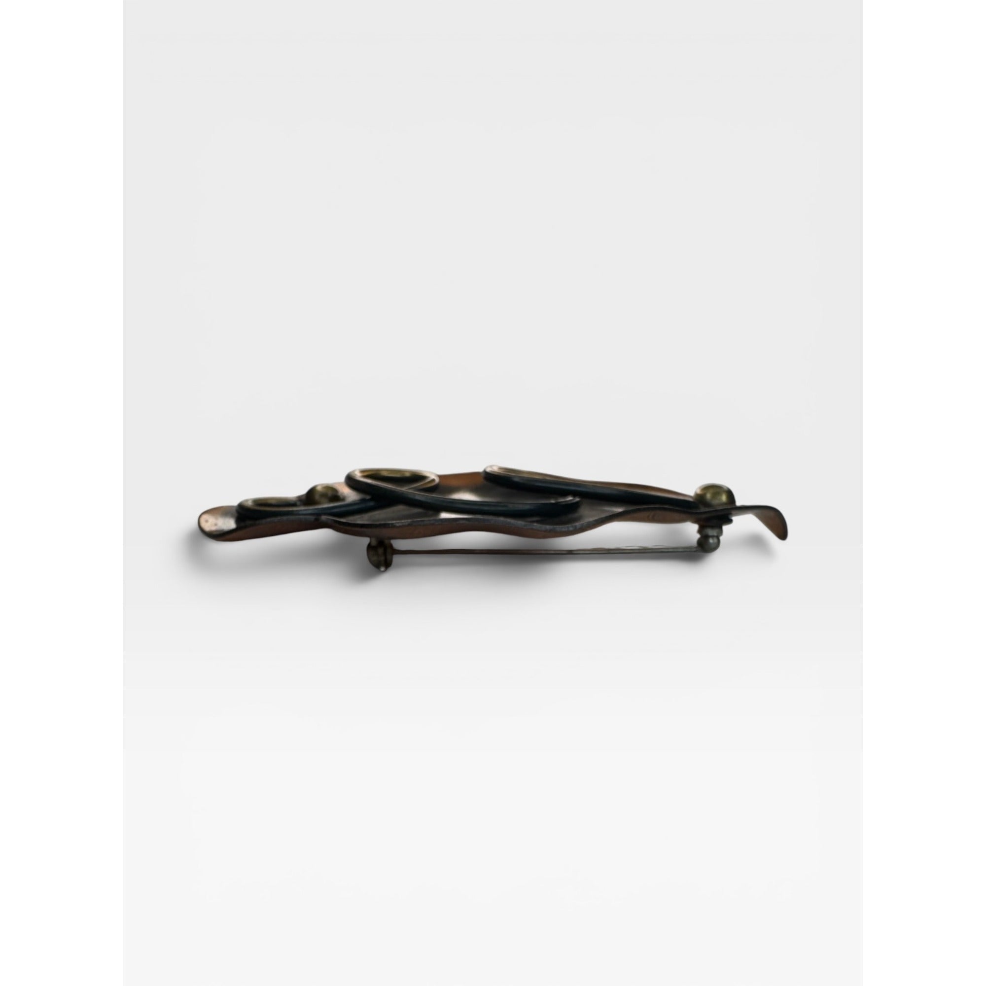 Genuine Copper Abstract Leaf Brooch Mid Century Modern Studio Craft Pin