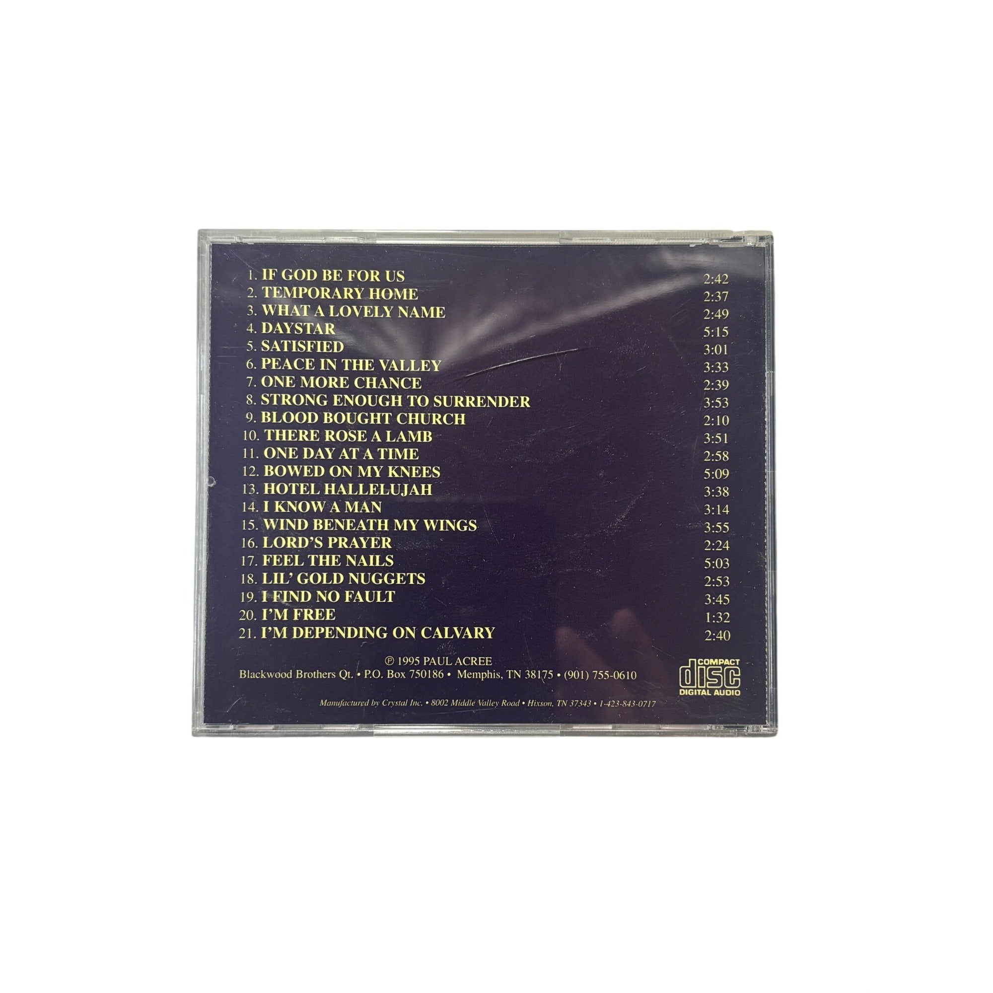 The Best Of Paul Acree Of The Blackwood Brothers Quartet Gospel CD 1995 Vintage