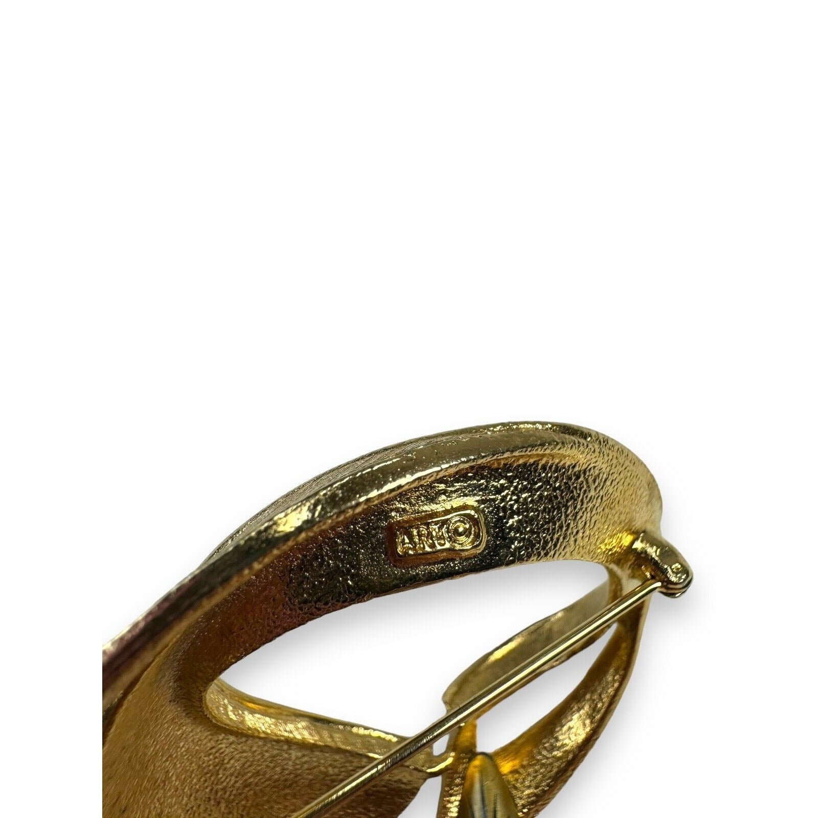 Vintage Mode Art Arthur Pepper Gold Tone Abstract Brooch 2 3/4" x 2" Mid Century