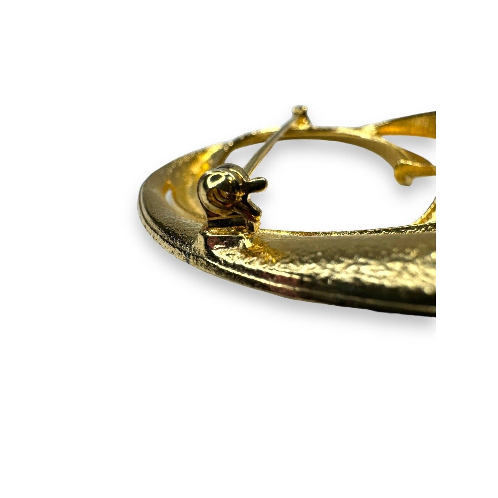Vintage Mode Art Arthur Pepper Gold Tone Abstract Brooch 2 3/4" x 2" Mid Century