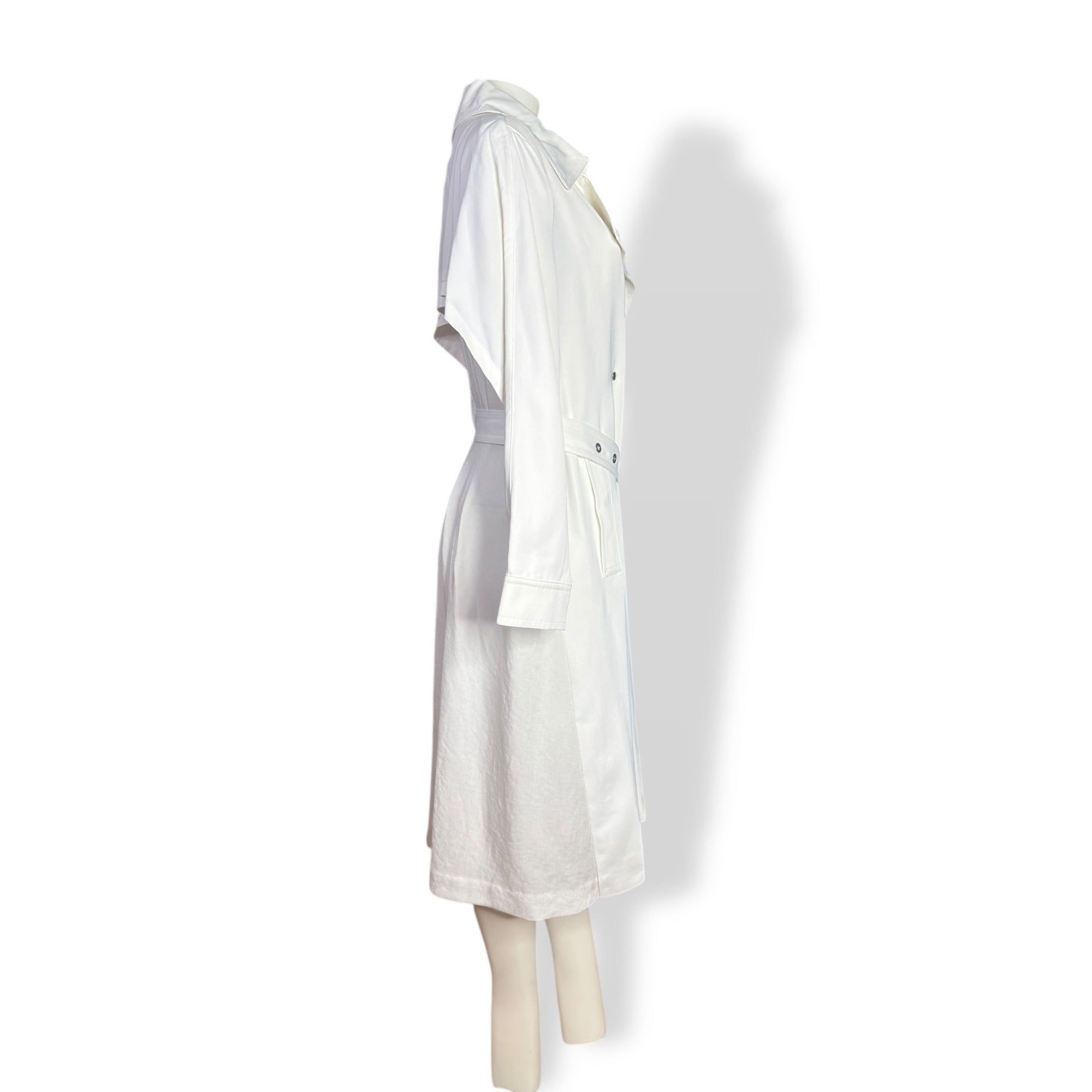 Reiss Florance Womens White Trench Coat Size 8 New Pleat Back