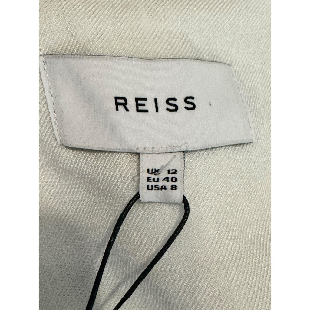Reiss Florance Womens White Trench Coat Size 8 New Pleat Back