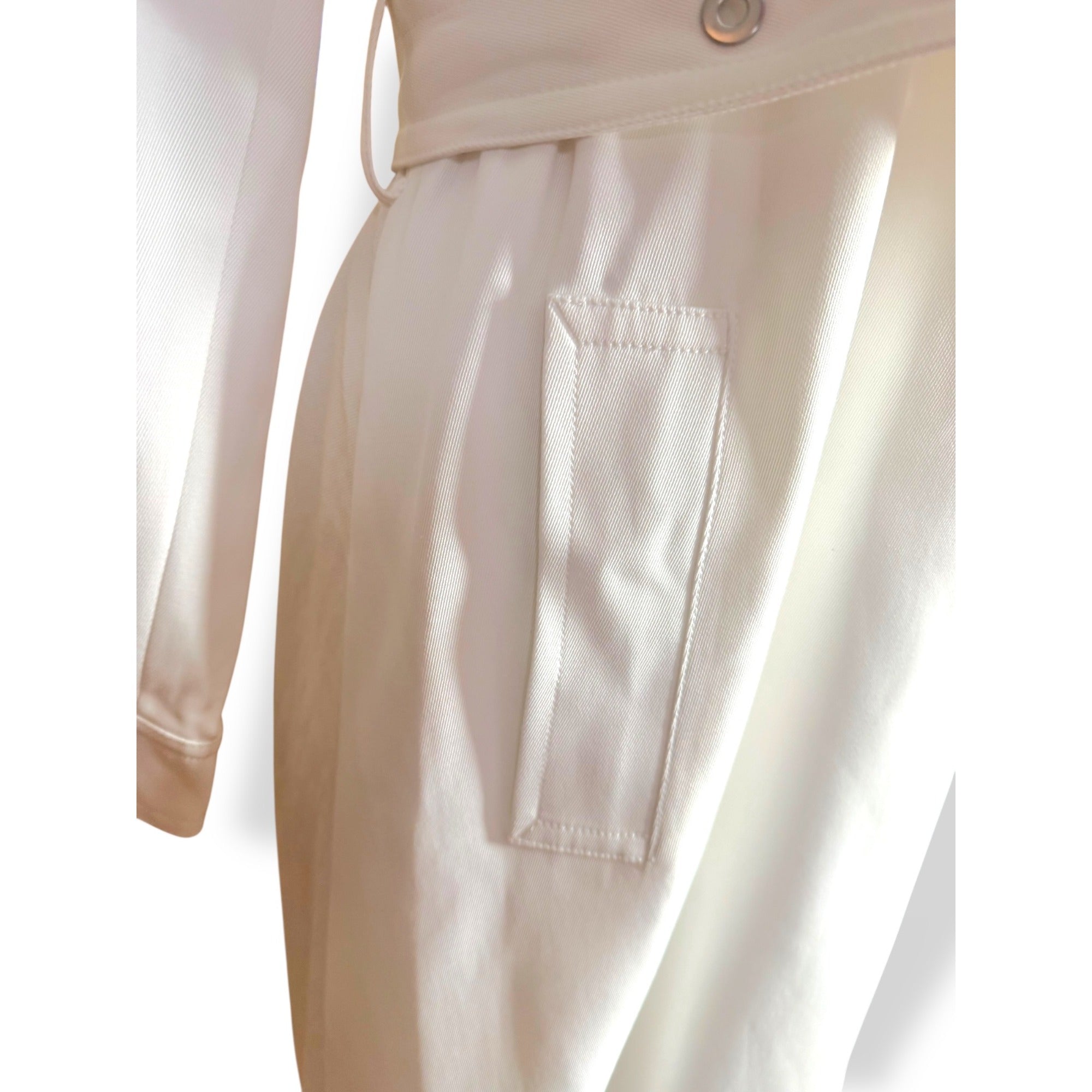 Reiss Florance Womens White Trench Coat Size 8 New Pleat Back