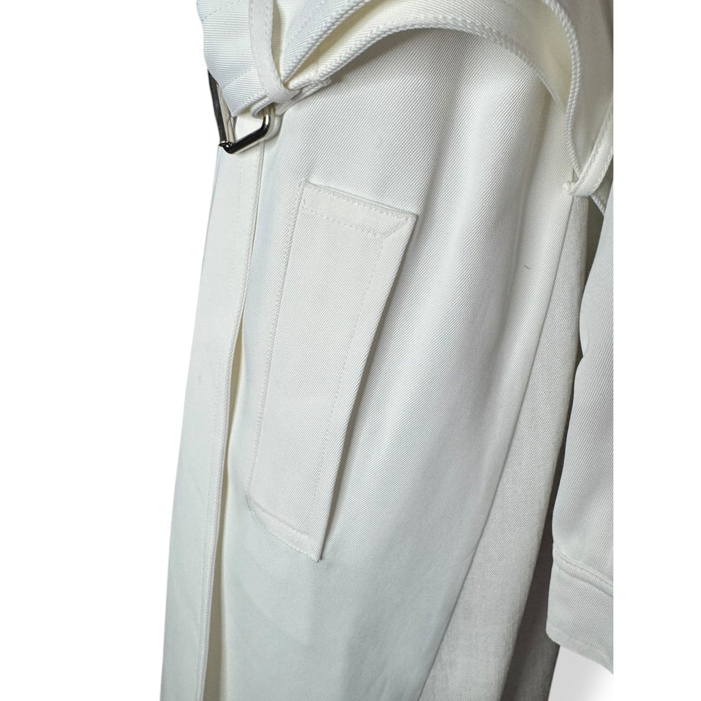 Reiss Florance Womens White Trench Coat Size 8 New Pleat Back