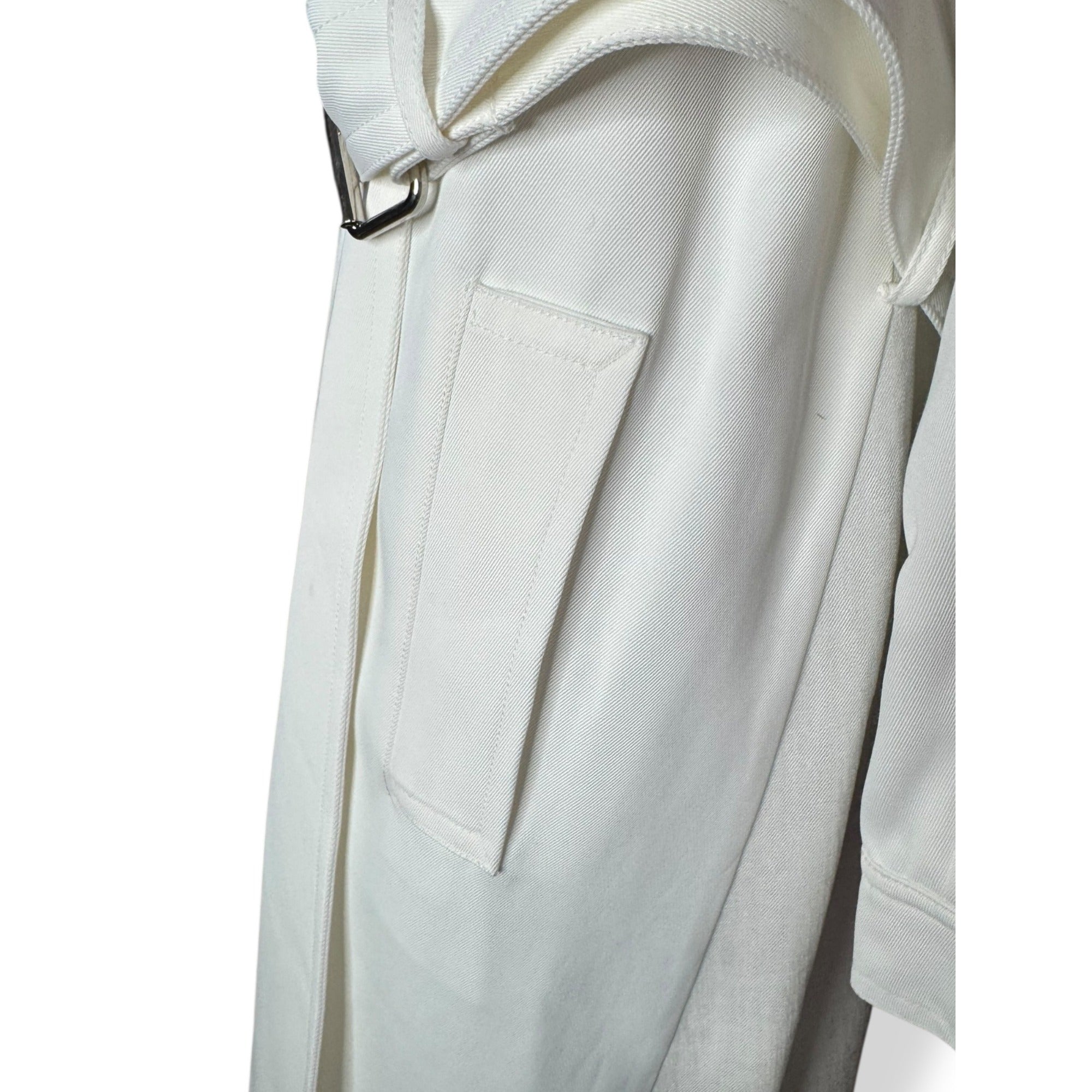 Reiss Florance Womens White Trench Coat Size 8 New Pleat Back