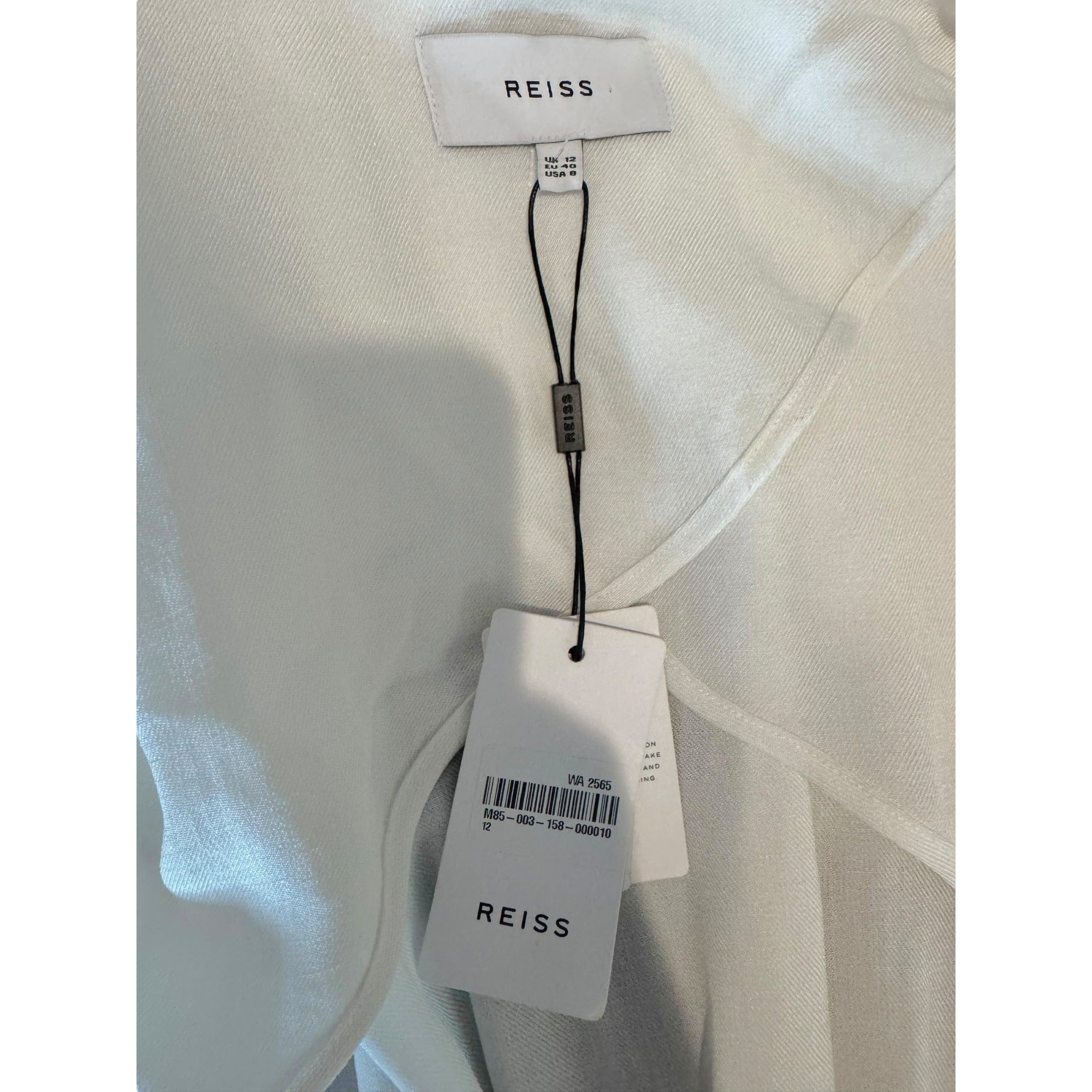 Reiss Florance Womens White Trench Coat Size 8 New Pleat Back