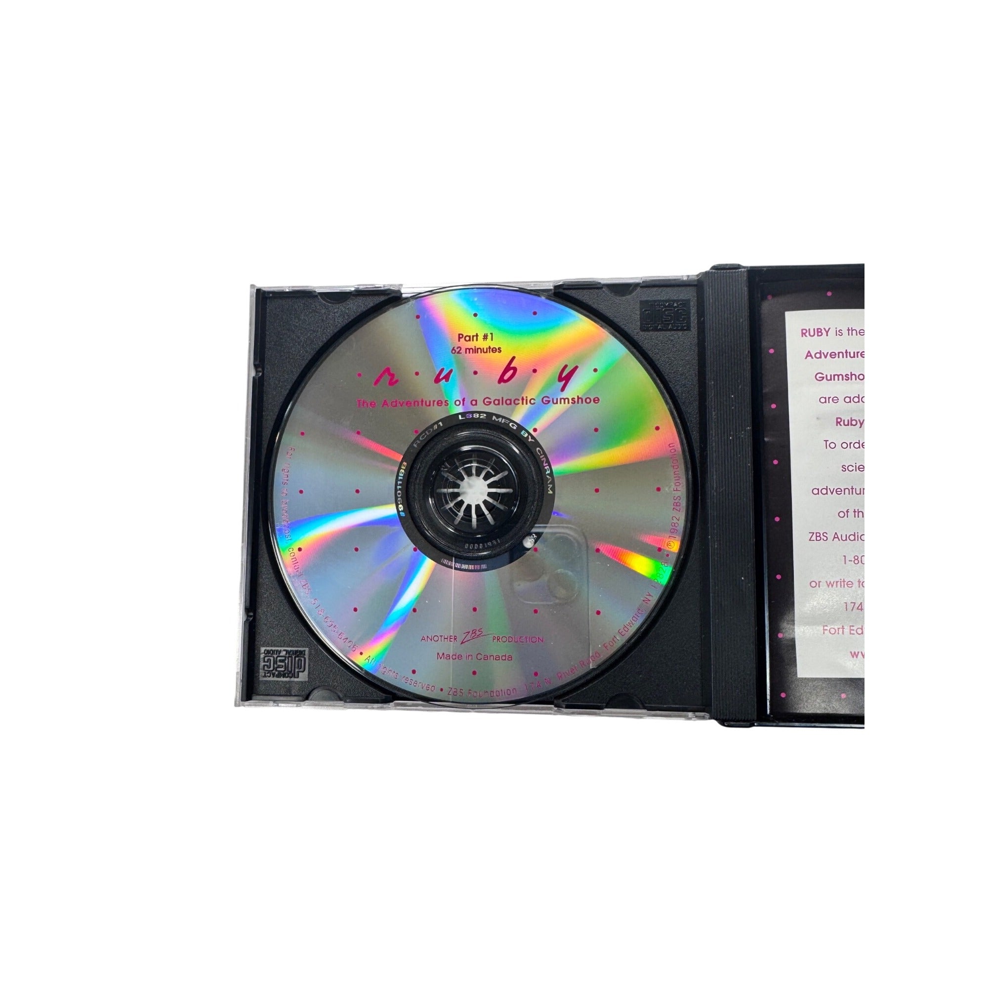 Ruby The Adventures Of A Galactic Gumshoe Audio Drama 2-Disc Set 1982 Sci-Fi CD