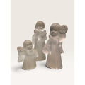 Frosted Glass Angel Figurine Candle Holders Musical Trio Set of 3 Vintage