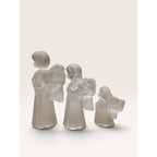 Frosted Glass Angel Figurine Candle Holders Musical Trio Set of 3 Vintage