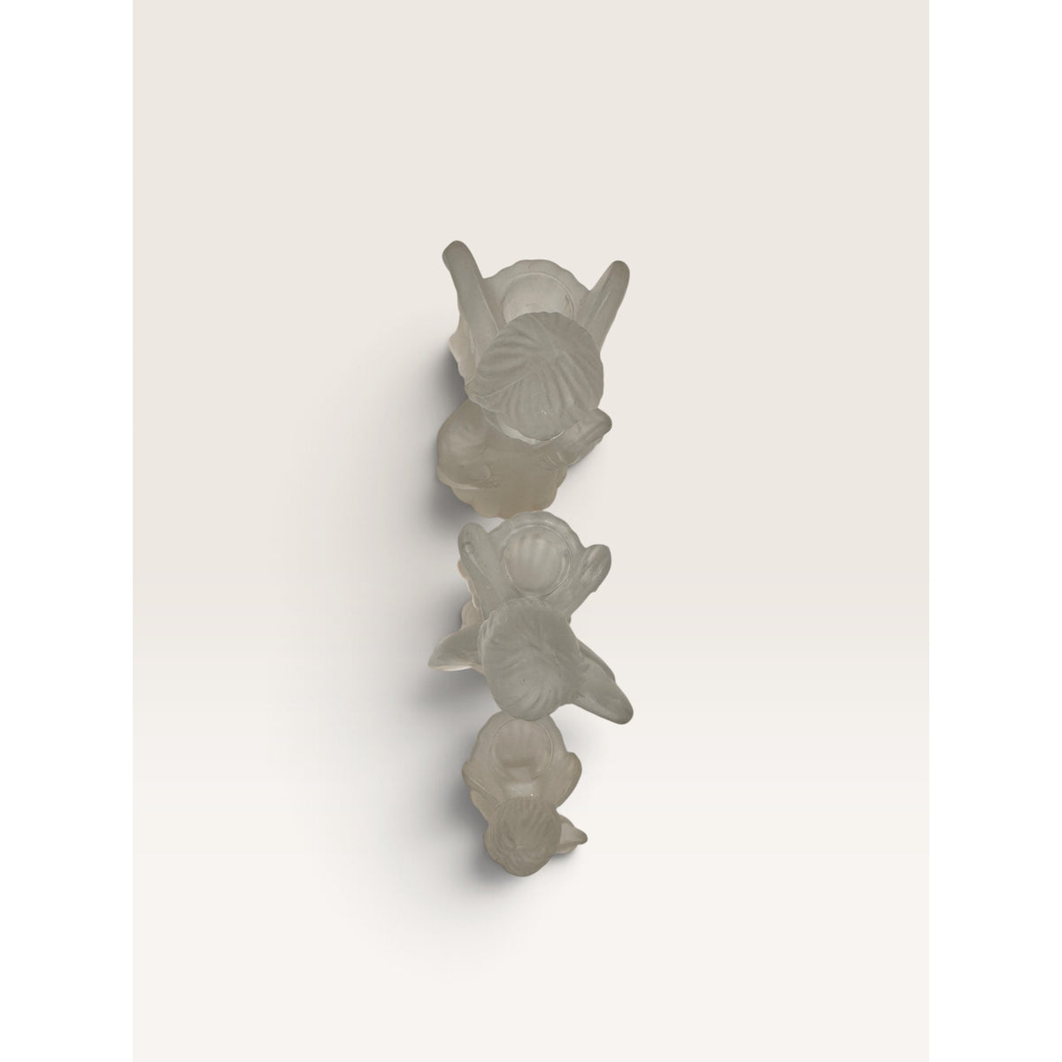 Frosted Glass Angel Figurine Candle Holders Musical Trio Set of 3 Vintage