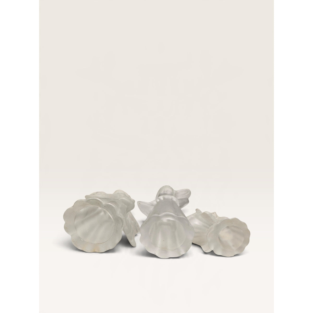 Frosted Glass Angel Figurine Candle Holders Musical Trio Set of 3 Vintage