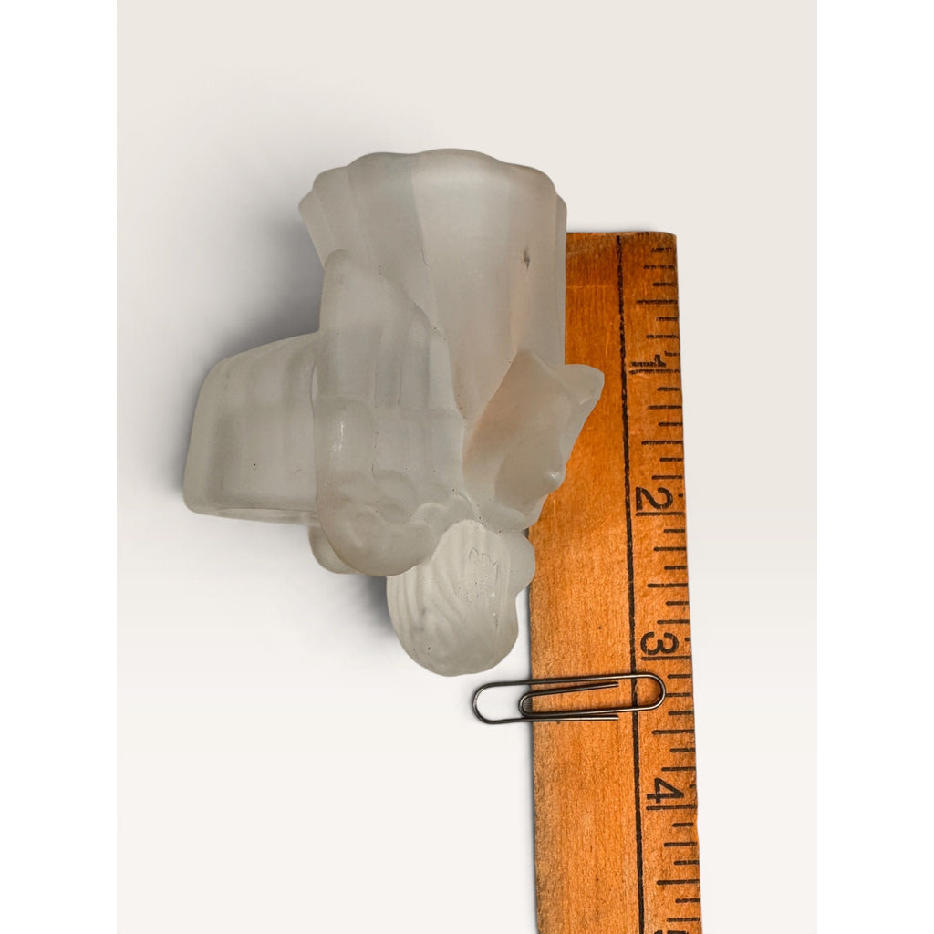 Frosted Glass Angel Figurine Candle Holders Musical Trio Set of 3 Vintage