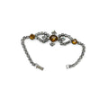 Joseph Wiesner Vintage Rhinestone Bracelet 6.25" Yellow Clear Stones