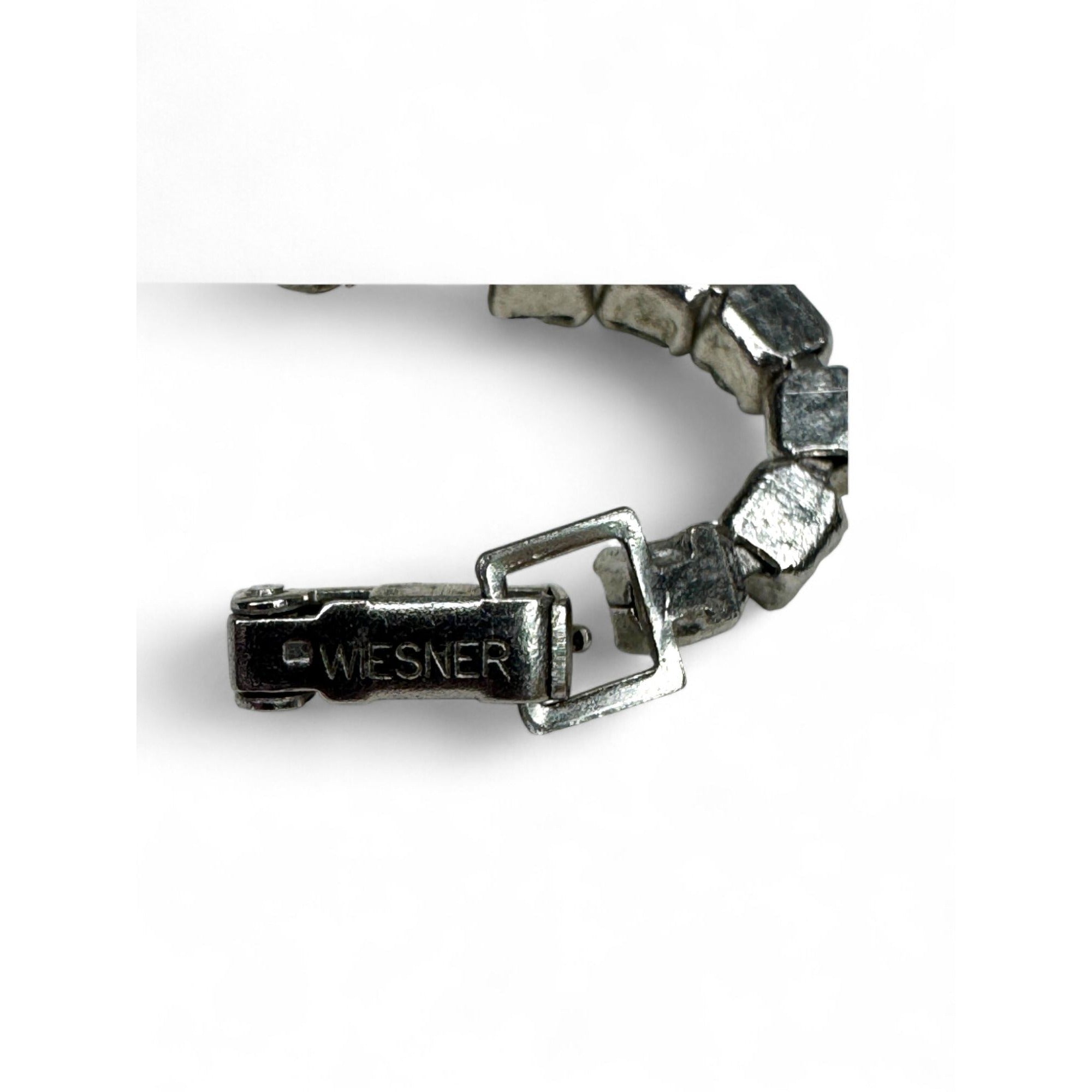 Joseph Wiesner Vintage Rhinestone Bracelet 6.25" Yellow Clear Stones