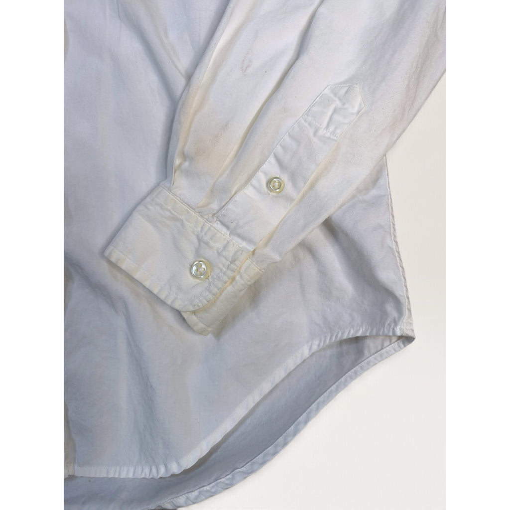 Vintage 90s Lauren Ralph Lauren Petite White Button Up Shirt 6P Gold Crest Logo
