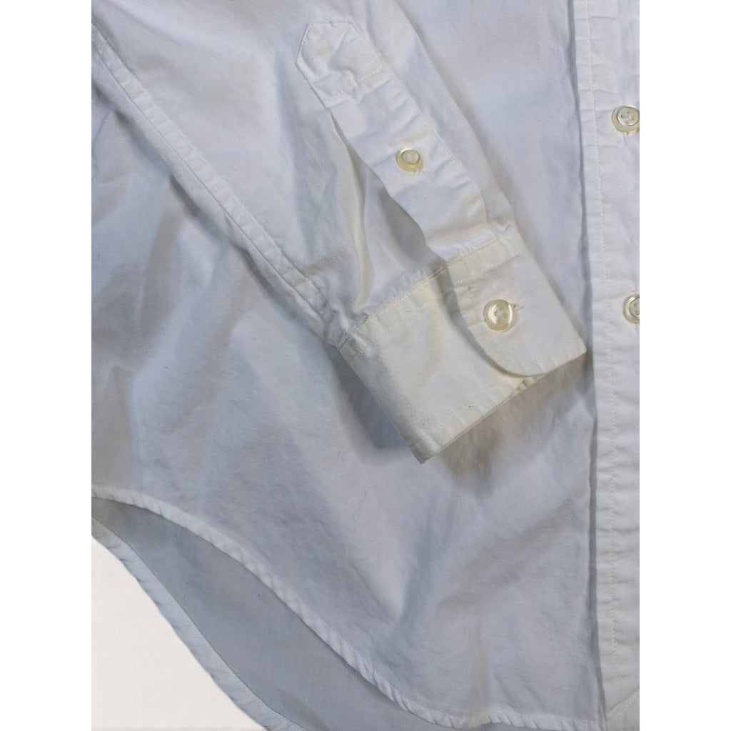 Vintage 90s Lauren Ralph Lauren Petite White Button Up Shirt 6P Gold Crest Logo