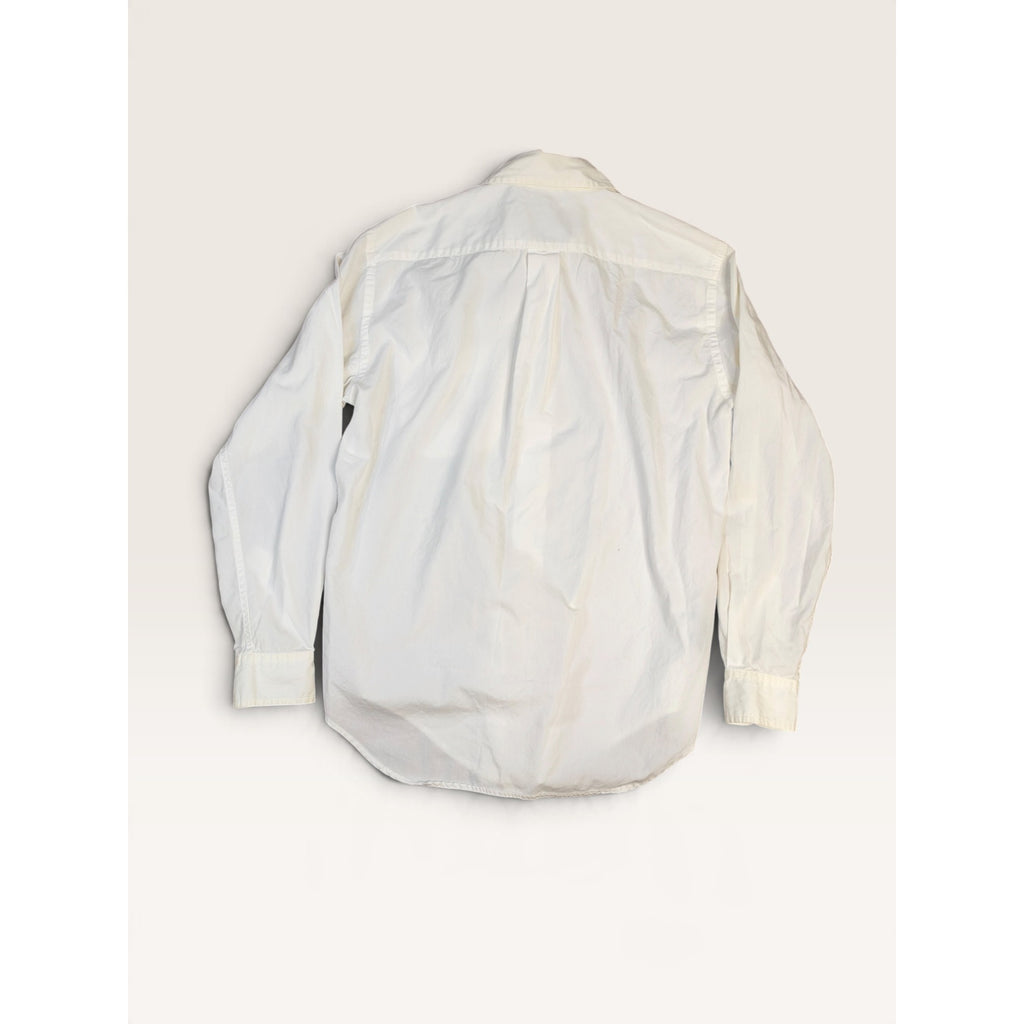 Vintage 90s Lauren Ralph Lauren Petite White Button Up Shirt 6P Gold Crest Logo