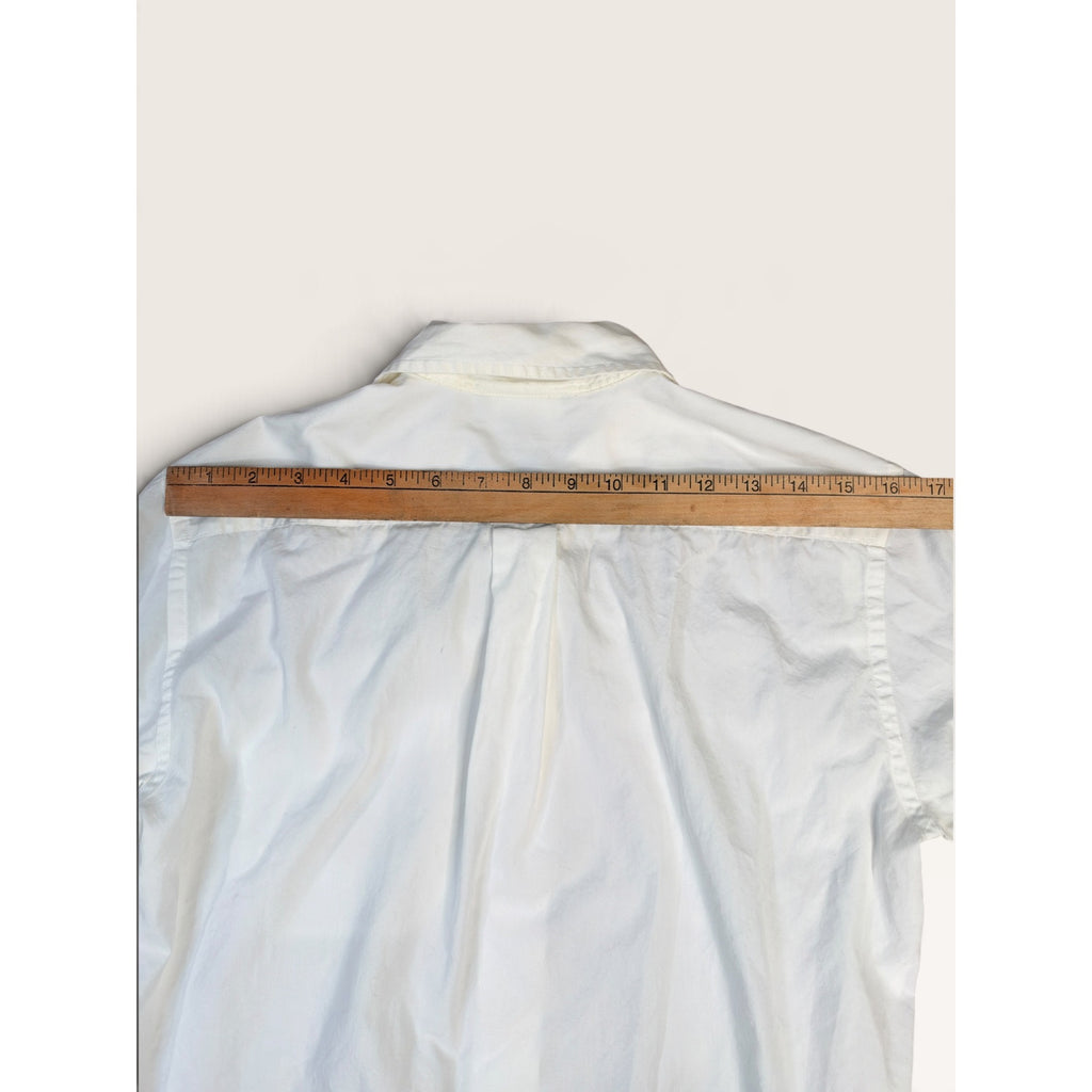 Vintage 90s Lauren Ralph Lauren Petite White Button Up Shirt 6P Gold Crest Logo