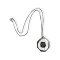 Vintage Art Deco Sterling Silver Octagon Photo Locket Patriotic Eagle 18" Chain