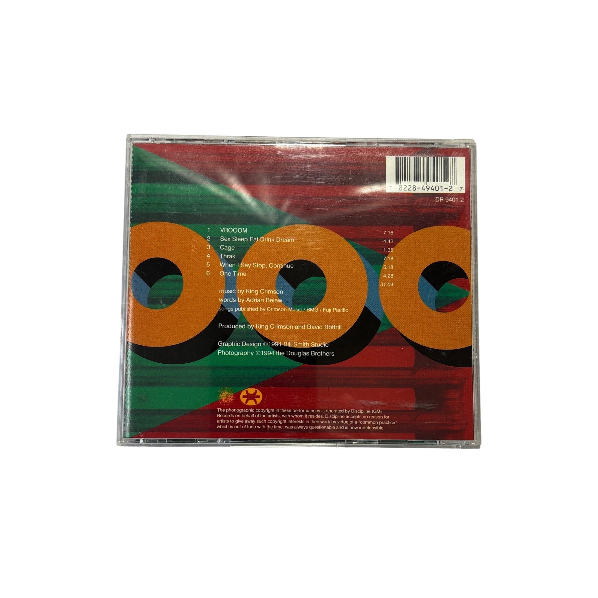 King Crimson VROOOM 1994 CD 1st Edition Discipline Records Progressive Rock