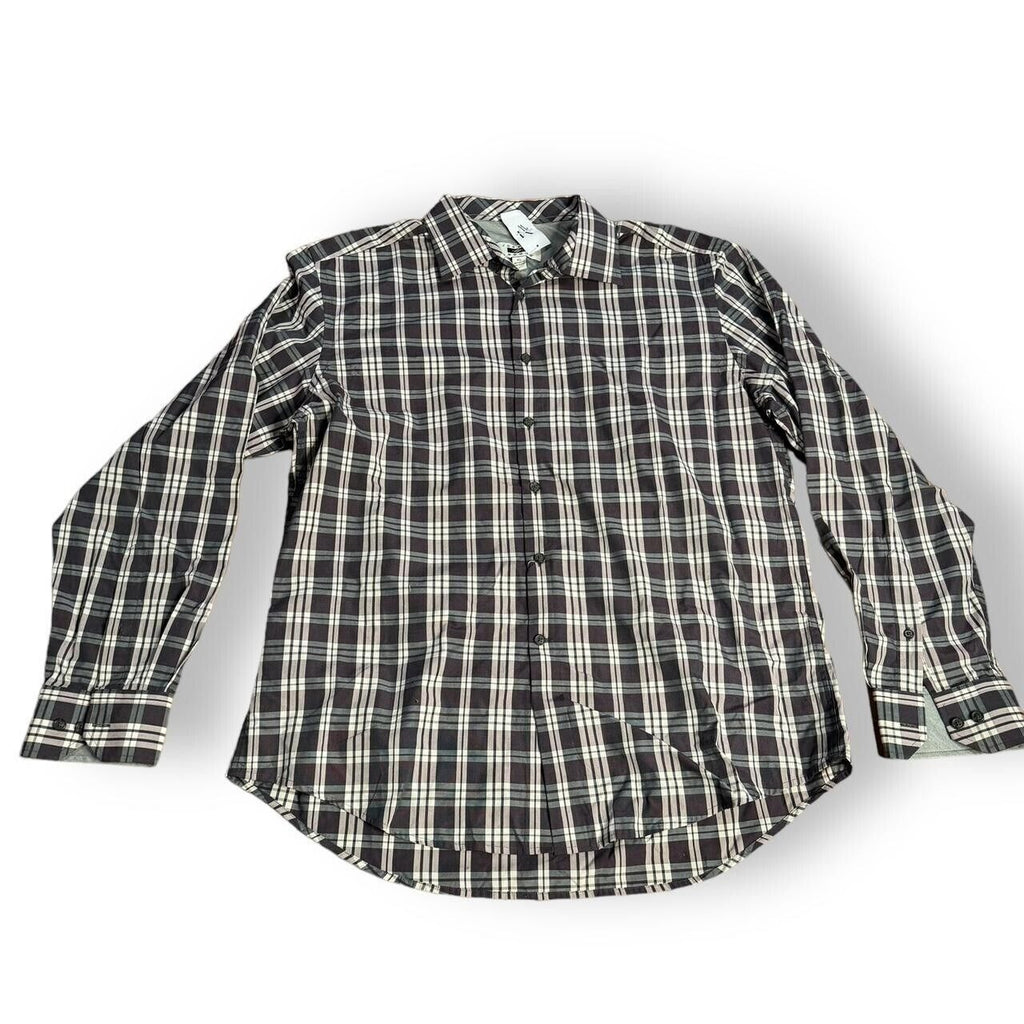 Joseph Abboud Plaid Button Down Shirt XL Cotton Long Sleeve New With Tags