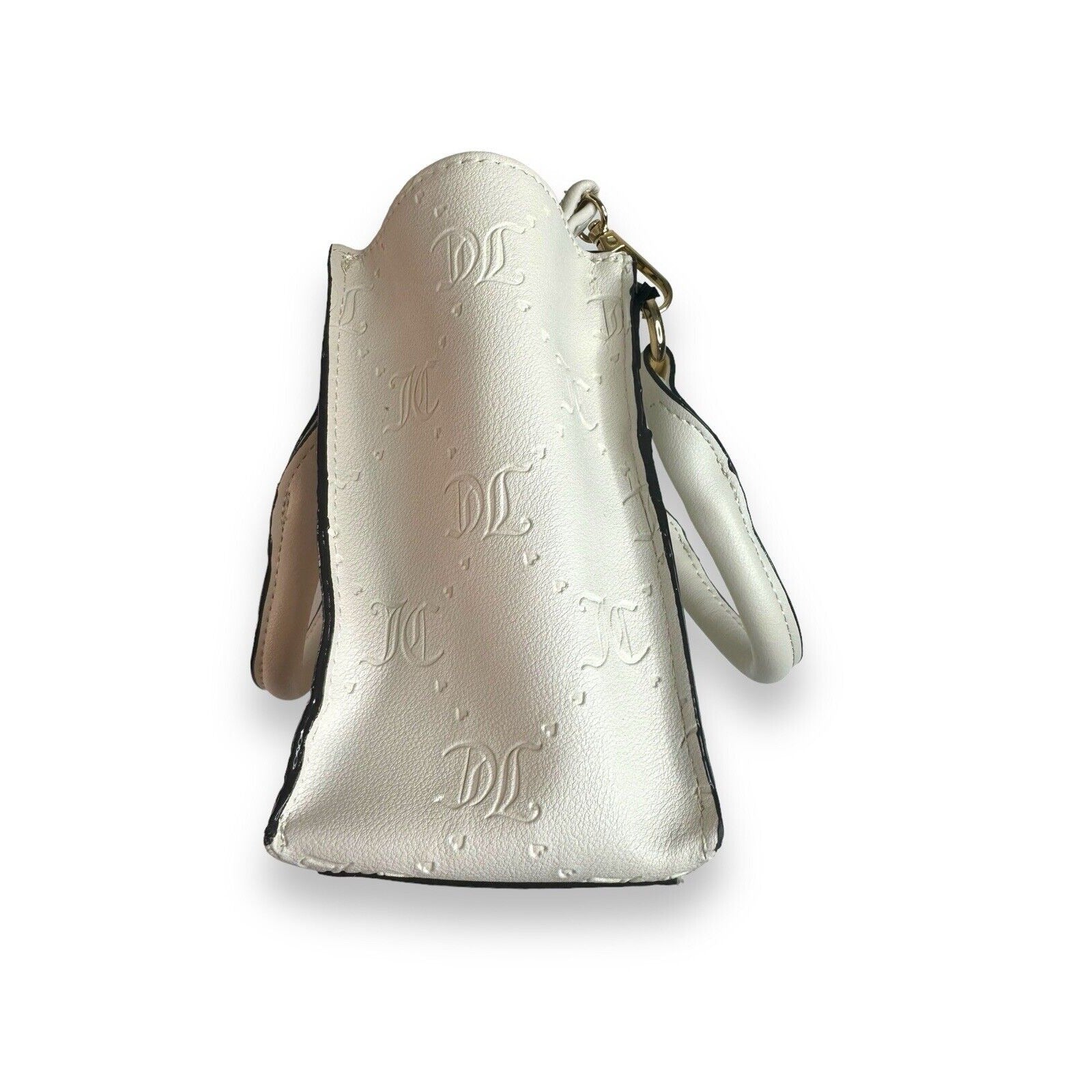 Juicy Couture Angel White Cream Deboss Mini Tote Satchel Shoulder Bag NWT