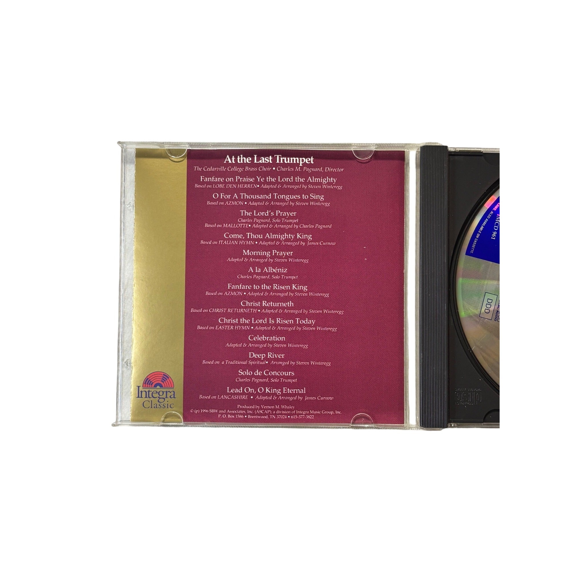 Cedarville College Brass Choir At The Last trumpet 1996 Gospel Music CD Vintage