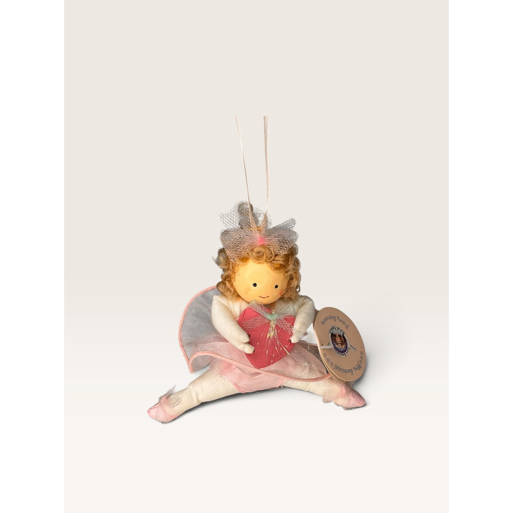 Russ Berrie Fairy Dancers Mrs Teacups Plush Ornament Pink Ballerina Vintage 1994
