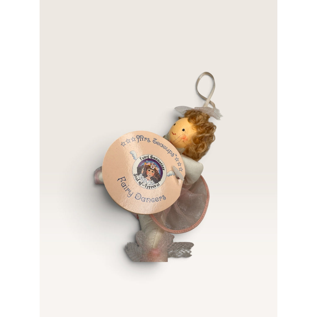 Russ Berrie Fairy Dancers Mrs Teacups Plush Ornament Pink Ballerina Vintage 1994
