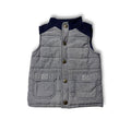 Genuine Kids OshKosh 3T Quilted Utility Vest Gray Blue Corduroy Trim