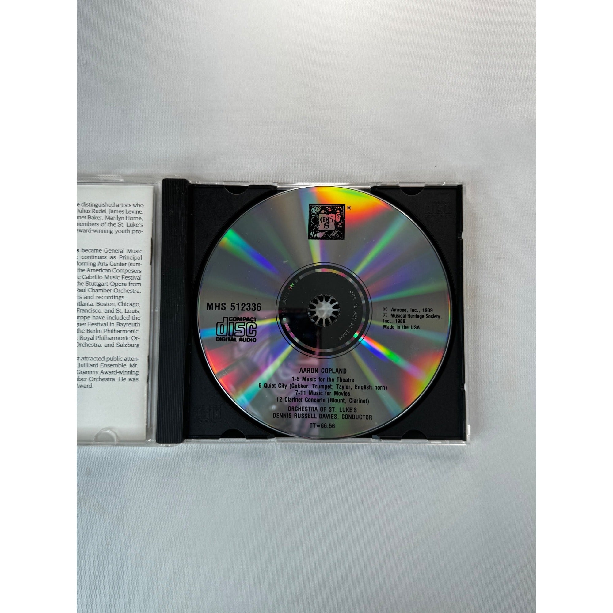 Aaron Copland Music For The Theatre Movies Quiet City Clarinet Concerto CD 1989