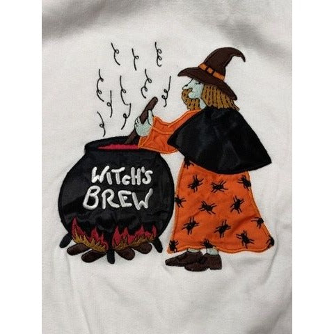 Basic Editions Ladies S Sweatshirt White Witch’s Brew Halloween Graphic 90s New