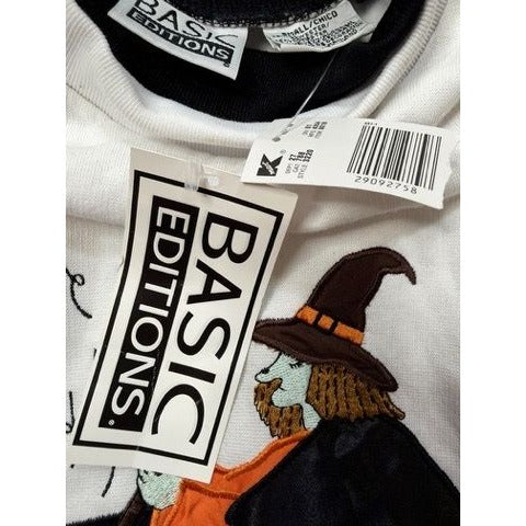 Basic Editions Ladies S Sweatshirt White Witch’s Brew Halloween Graphic 90s New