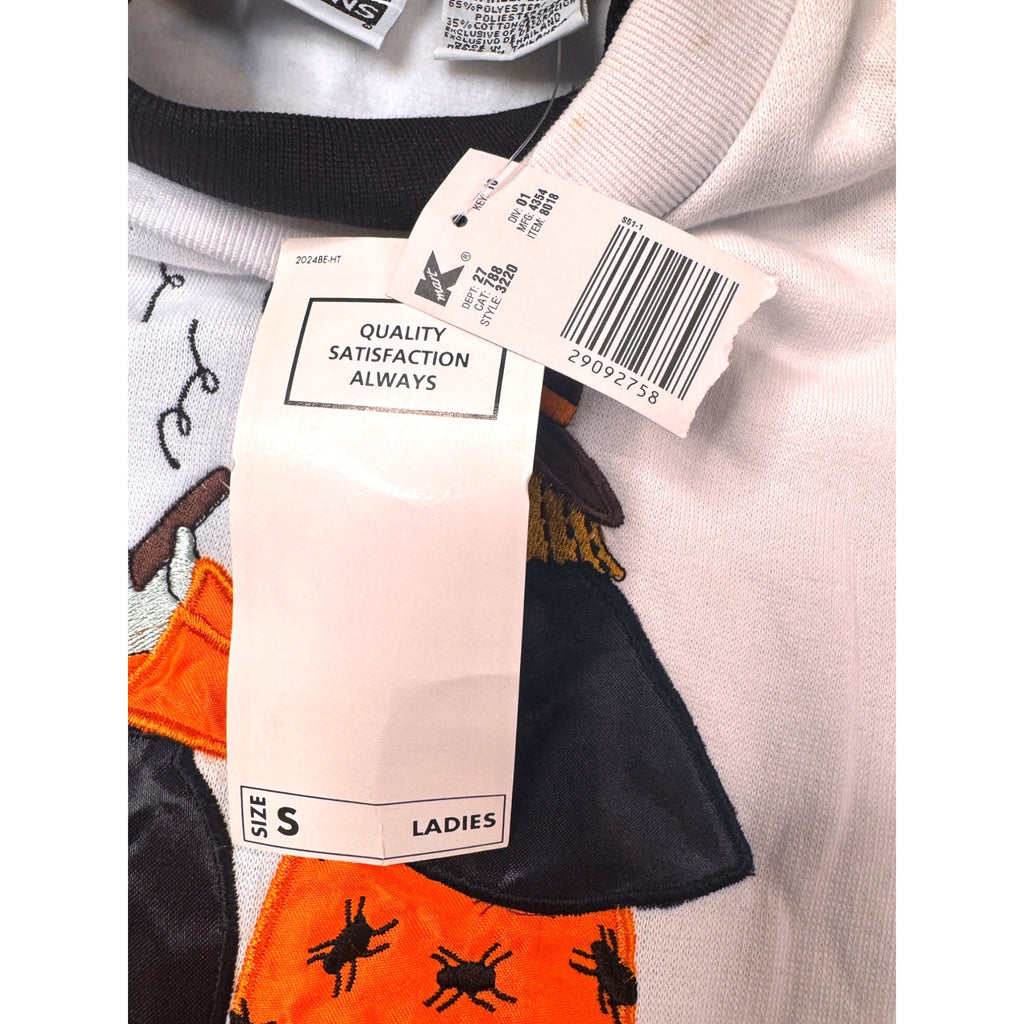 Basic Editions Ladies S Sweatshirt White Witch’s Brew Halloween Graphic 90s New