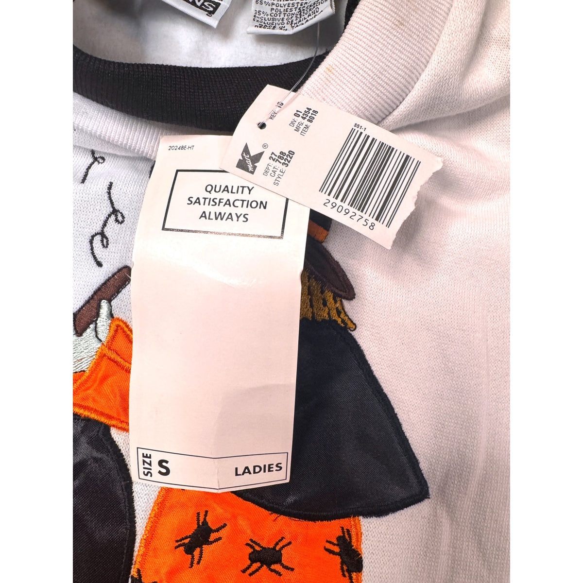 Basic Editions Ladies S Sweatshirt White Witch’s Brew Halloween Graphic 90s New