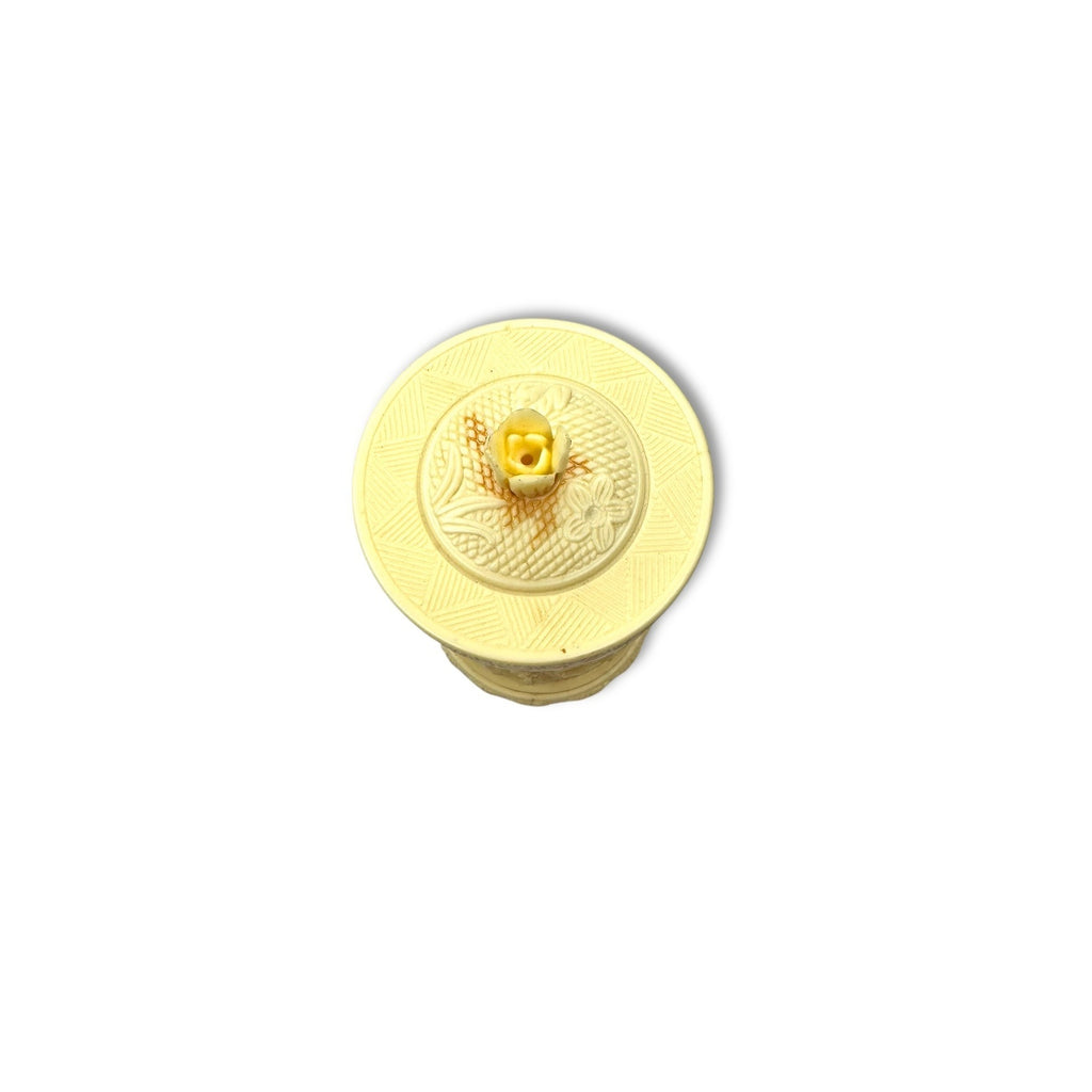 Vintage Plastic Ivory Flower Treasure Replica With 38 Party Picks 1960s