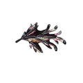 Iridescent Oak Leaf Brooch Textured Metal Fall Autumn Vintage