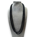 Lady Remington 49" Black Glass Beaded Necklace With Lobster Claw Clasp